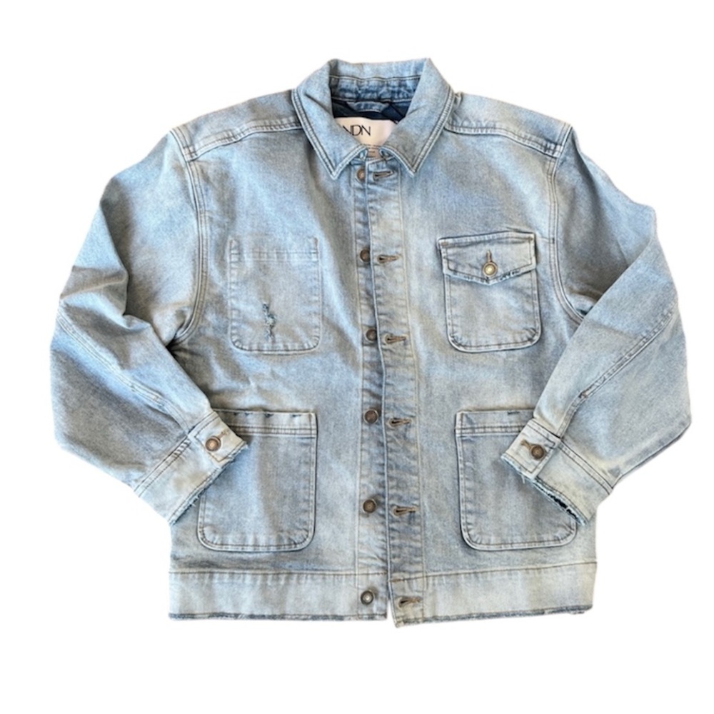 NWT LNDN Oversized Denim Light-wash Coat Jacket Sz XS